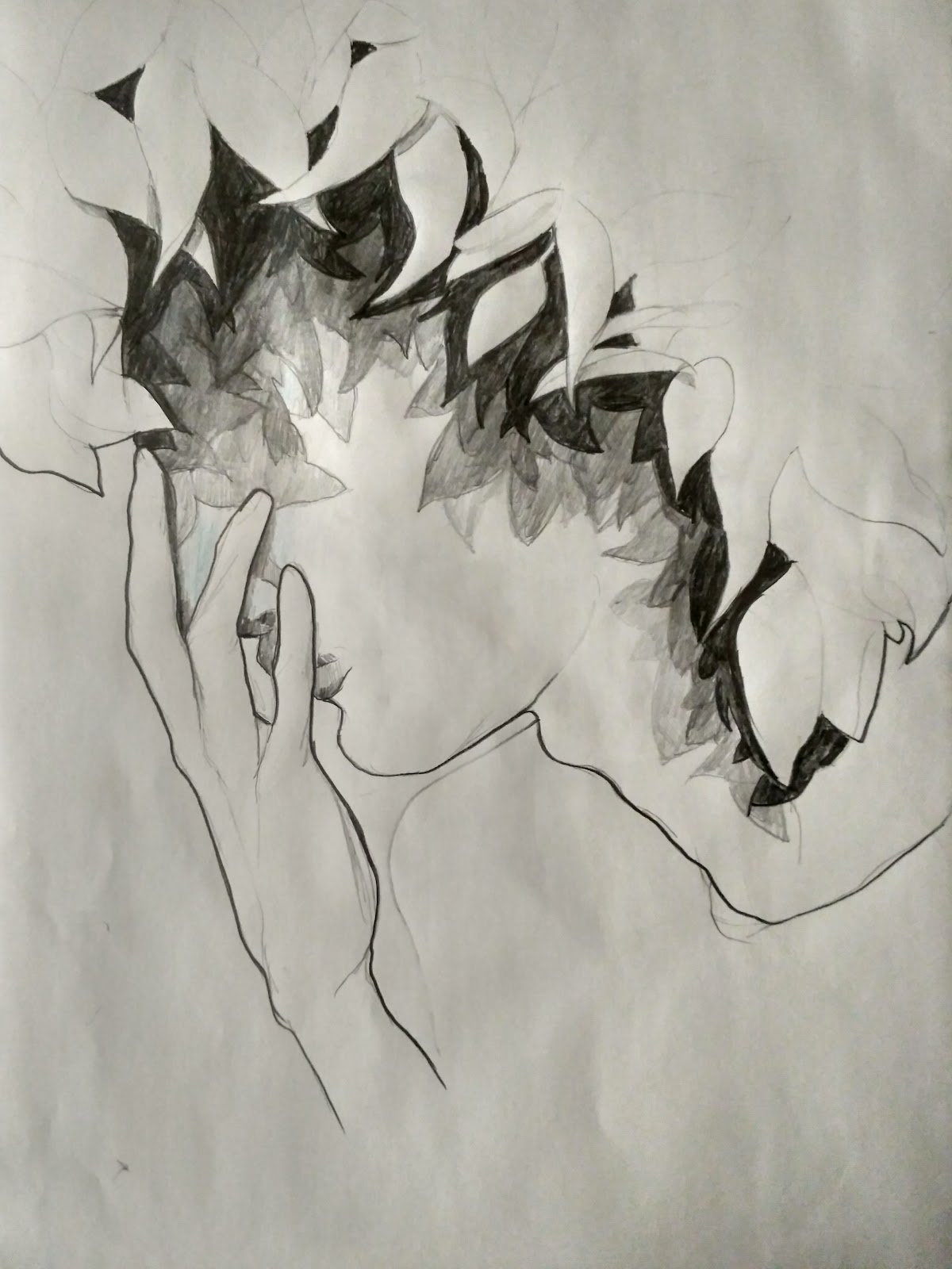 Face and leaves